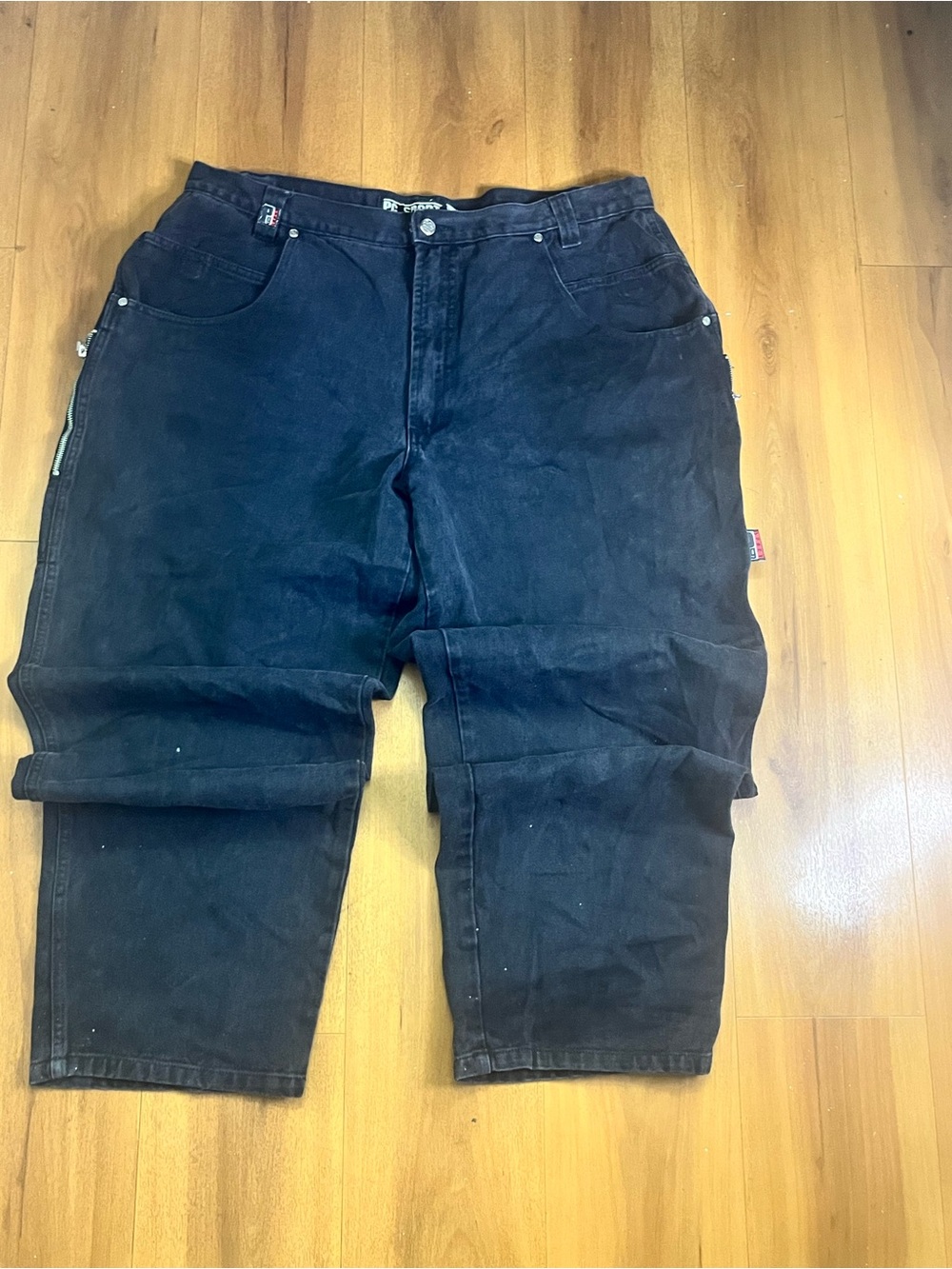Vintage 90s PG Sport Wide Leg Jeans 42x34 Black Baggy Skate Cargo JNCO Style